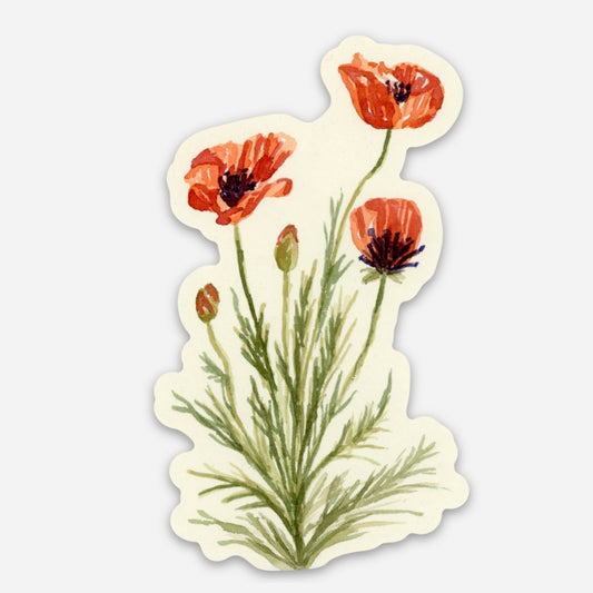 Sticker: Poppy Bouquet