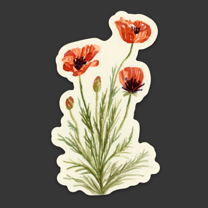 Sticker: Poppy Bouquet