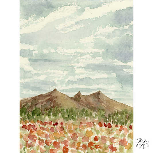 Linen Print: Mountain Poppies