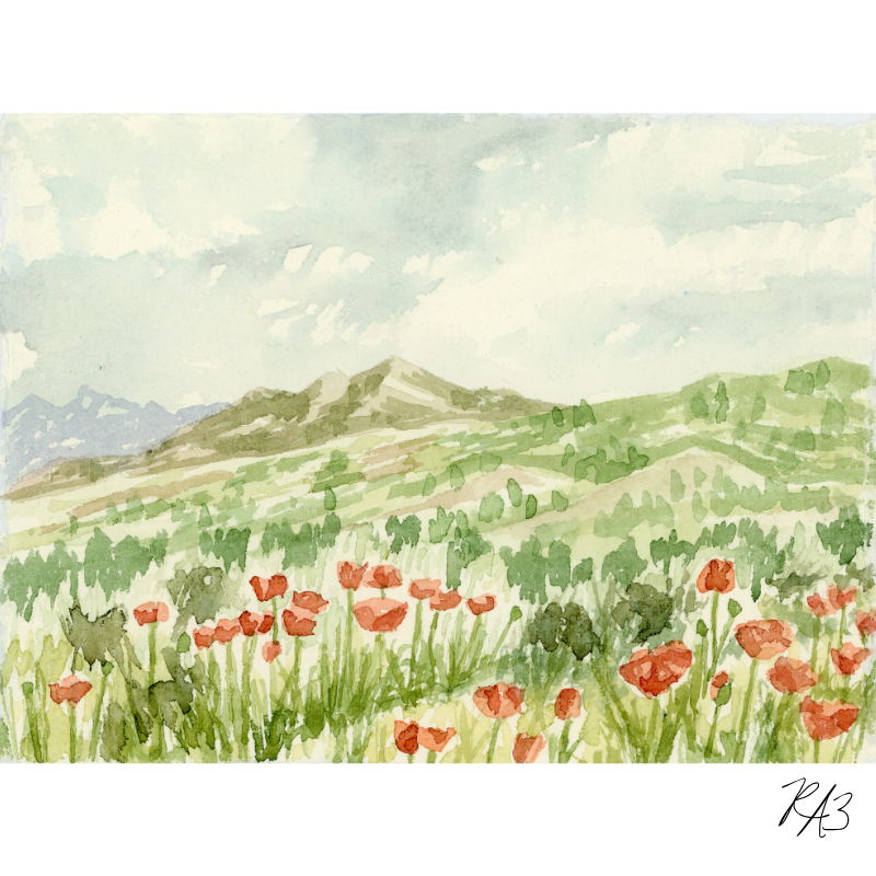 Linen Print: Poppy Dream
