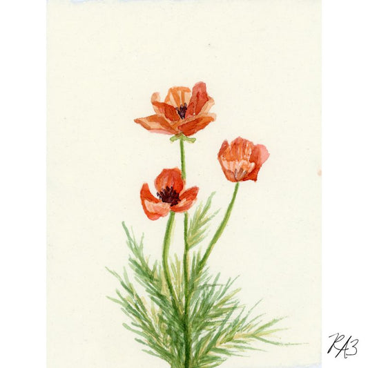 Linen Print: Wild Poppies