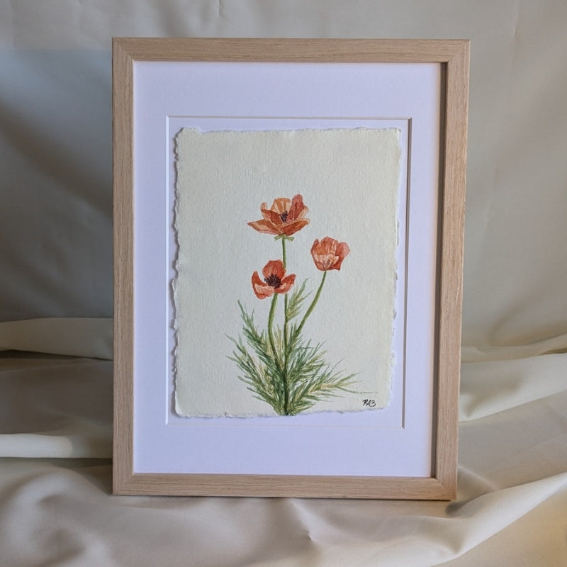 Linen Print: Wild Poppies