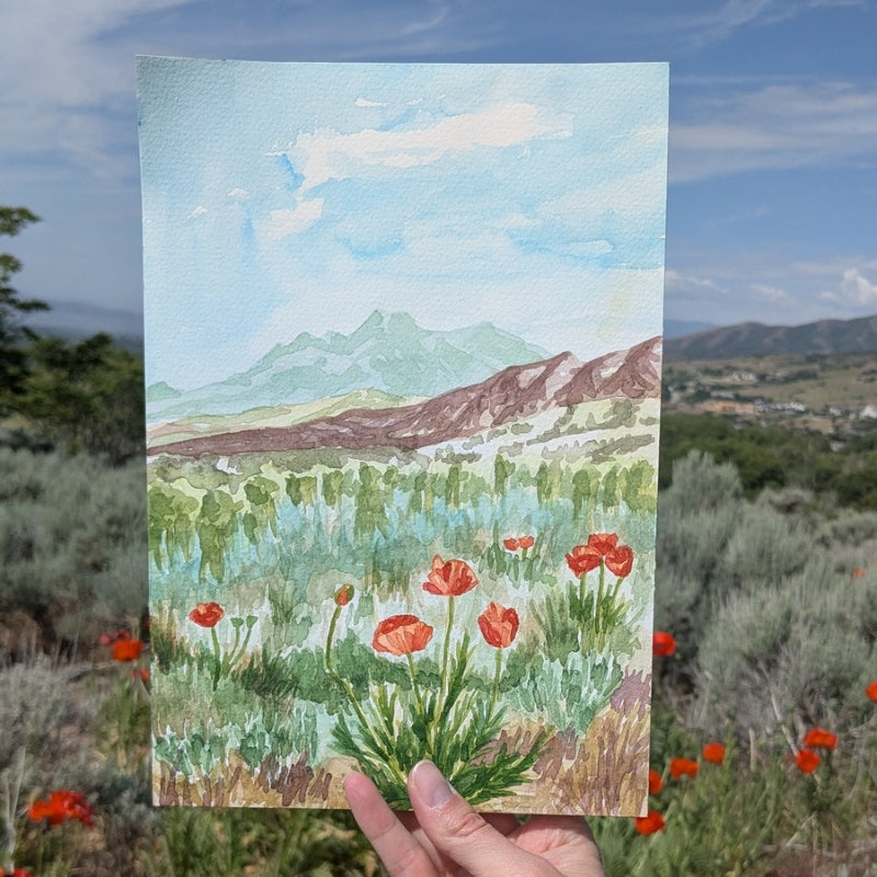Linen Print: Poppy Dance