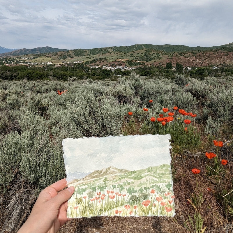 Linen Print: Poppy Dream